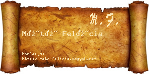 Máté Felícia névjegykártya